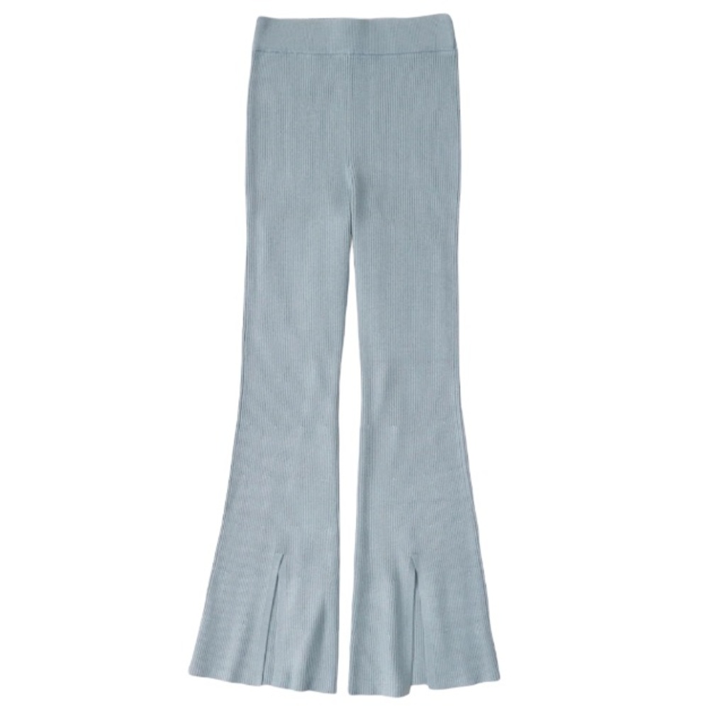 Abercrombie & Fitch Ribbed Kick Flare Sweater Pants Windy Day Grey Size S